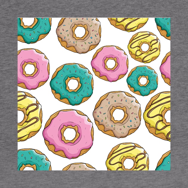 Donut Pattern Dessert Print by bluerockproducts